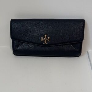Tory Burch Black Pebbled Leather Clutch